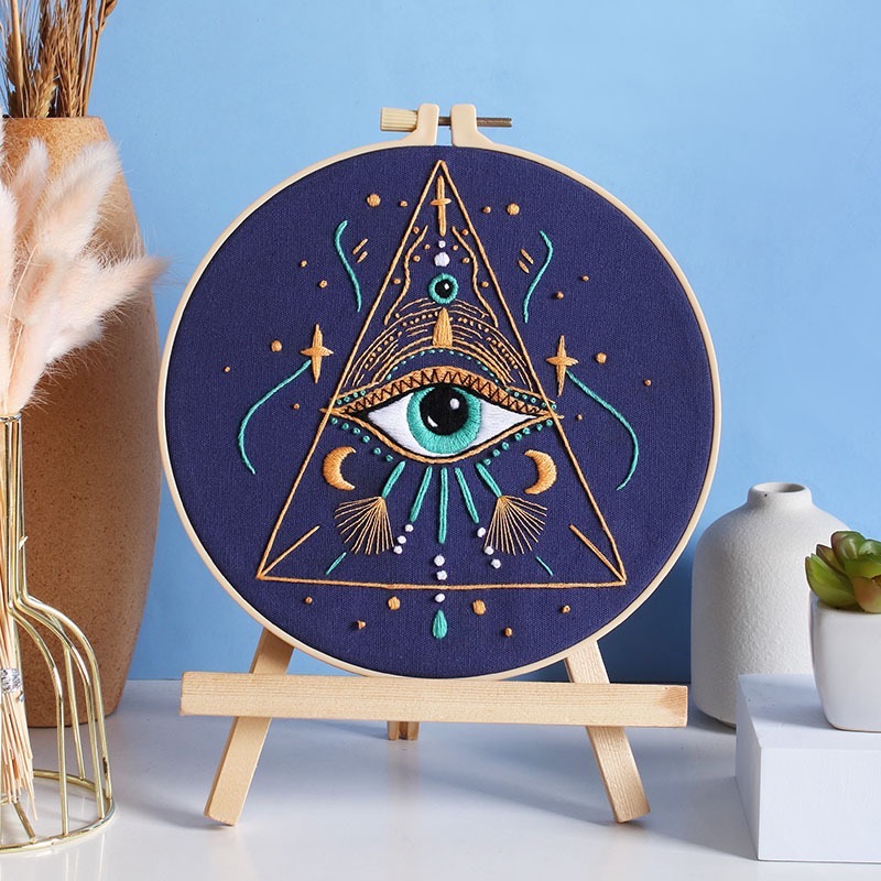 占卜遠古神秘之眼星體月亮🌜原創新款diy手工刺繡材料包套件 英文-規格圖3