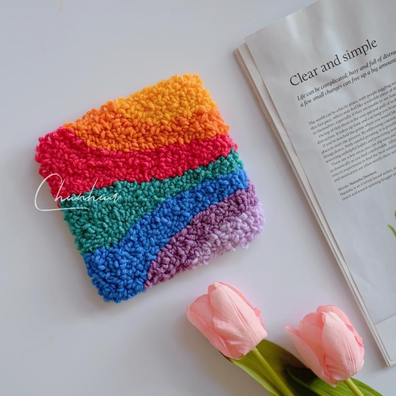 俄羅斯戳戳繡手工diy杯墊毛線裝飾畫戳戳樂零基礎材料包套裝禮物-規格圖6