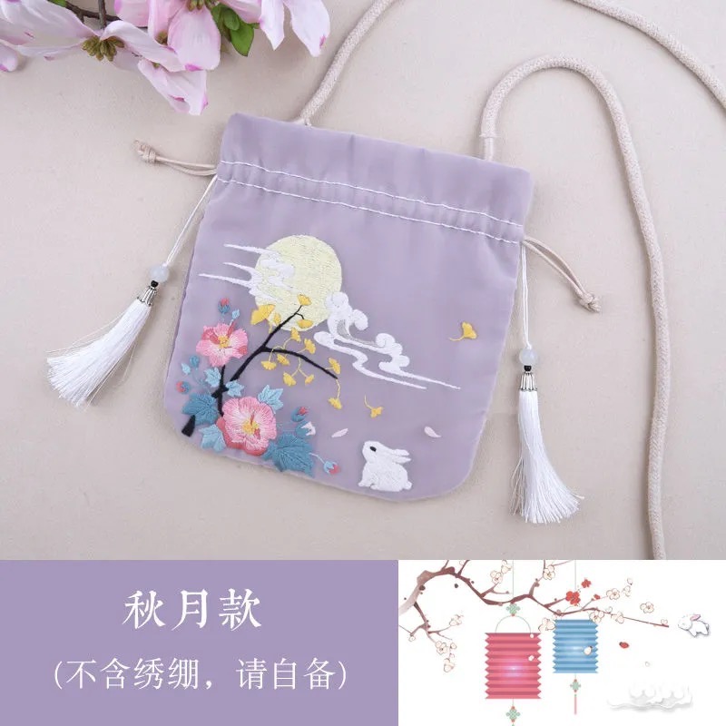 刺繡diy自繡荷包手工製作中國古風漢服搭配小挎包刺繡diy材料包-規格圖11