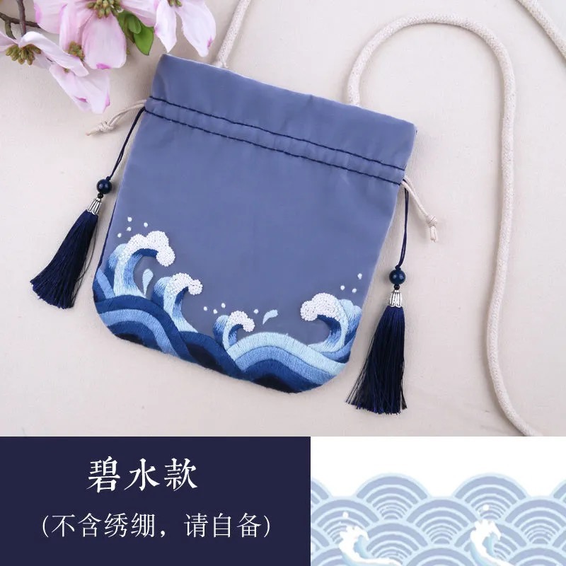 刺繡diy自繡荷包手工製作中國古風漢服搭配小挎包刺繡diy材料包-規格圖11