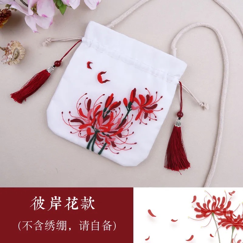 刺繡diy自繡荷包手工製作中國古風漢服搭配小挎包刺繡diy材料包-規格圖11