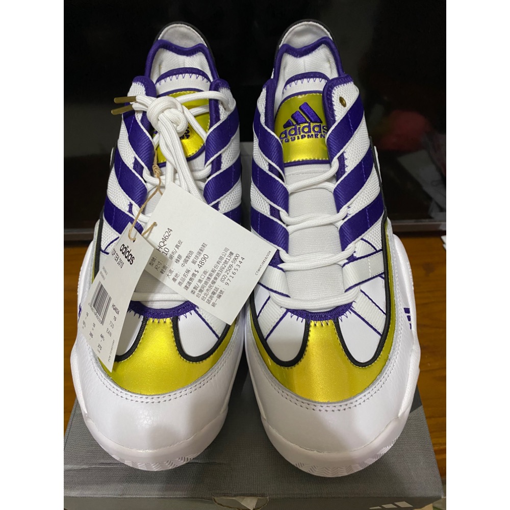 台灣公司貨 adidas 籃球鞋 Top Ten 2010 白 紫金 湖人隊 Lakers Kobe 男鞋 HQ4624-細節圖4