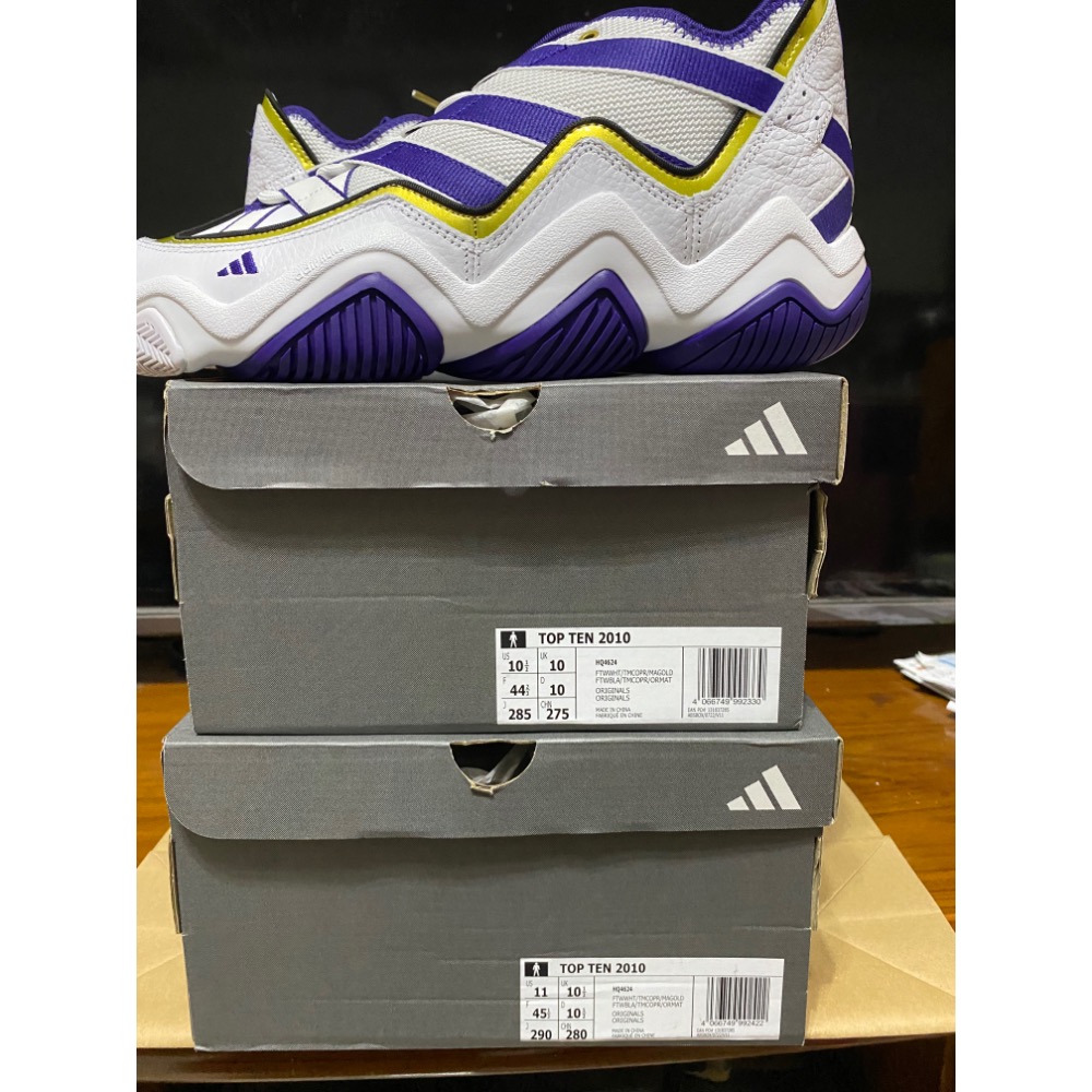 台灣公司貨 adidas 籃球鞋 Top Ten 2010 白 紫金 湖人隊 Lakers Kobe 男鞋 HQ4624-細節圖5