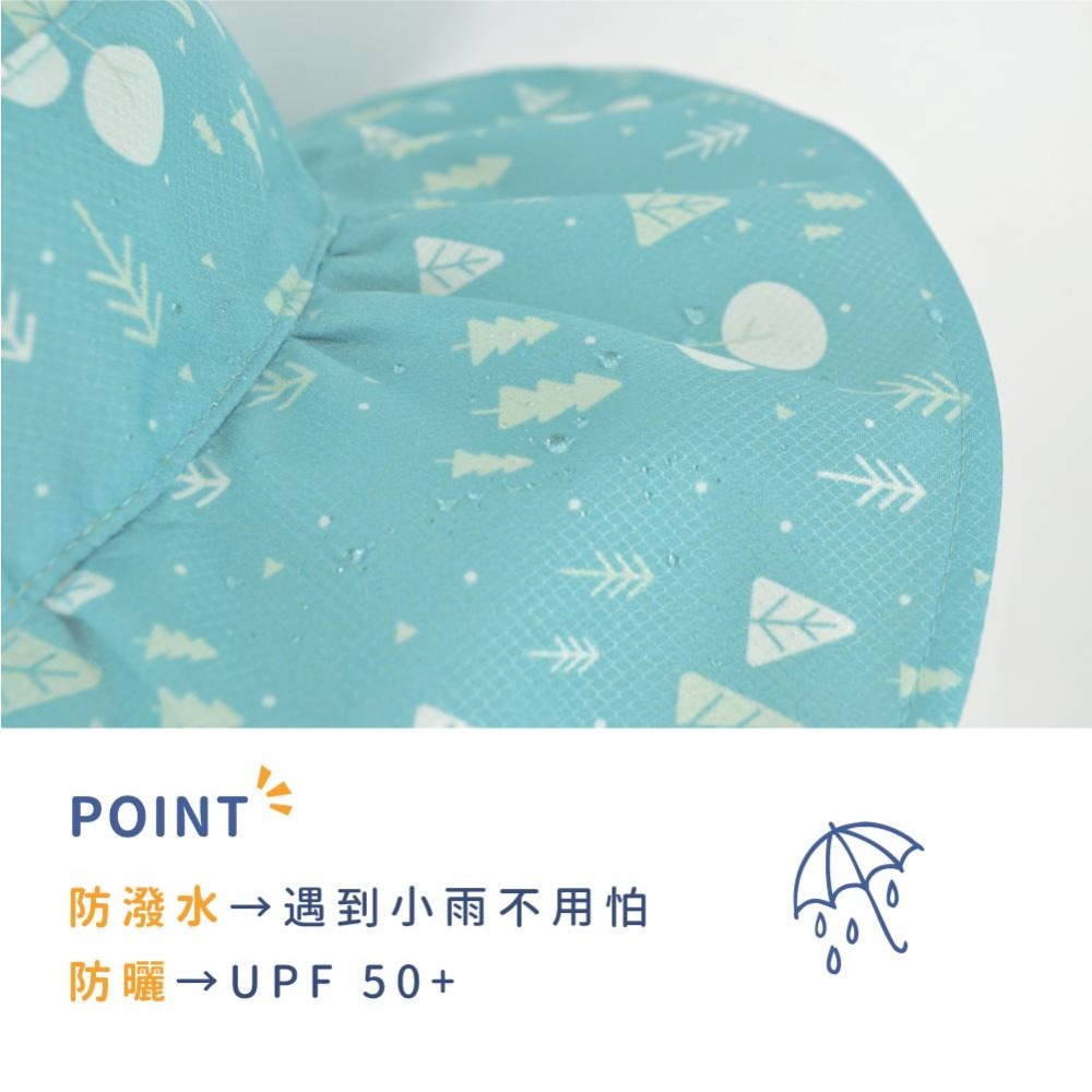 兒童印花空頂遮陽帽│防潑水/抗UV/高透氣/雙面可戴/有帽繩/兒童空心帽/素面兒童中空帽-細節圖5