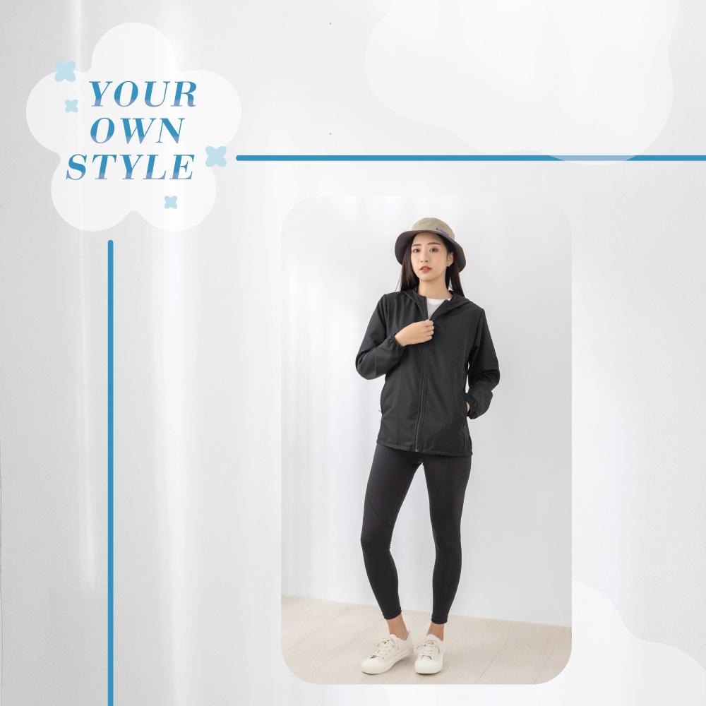 【現貨】台灣製 DR.WOW 防潑水防風防曬外套 連帽風衣 薄外套 機車外套-女款 加大款 拉鍊口袋-細節圖5