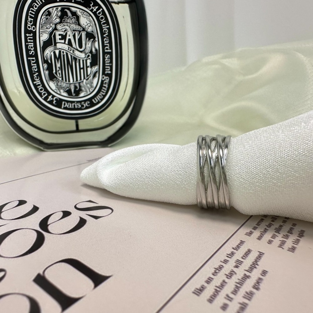 ||董飾 純銀飾品|| 925純銀-寬版 線條 純銀戒指-細節圖2