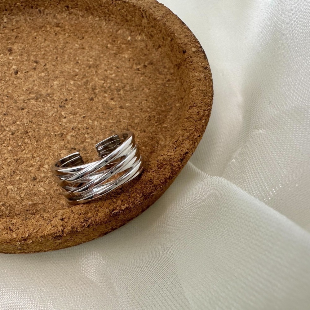 ||董飾 純銀飾品|| 925純銀-寬版 線條 純銀戒指-細節圖3