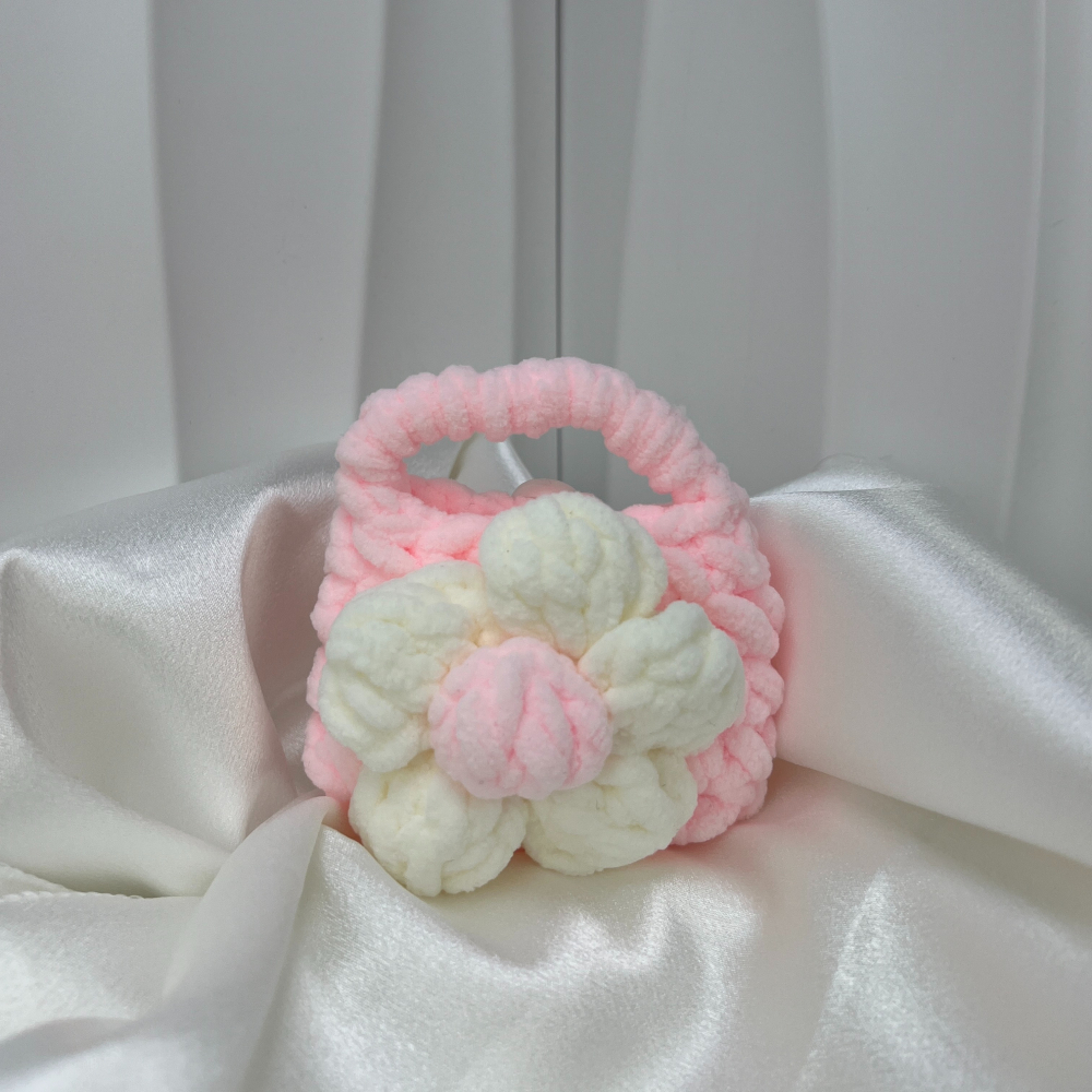 ||董飾 純銀飾品|| 花花針織耳機包-細節圖2