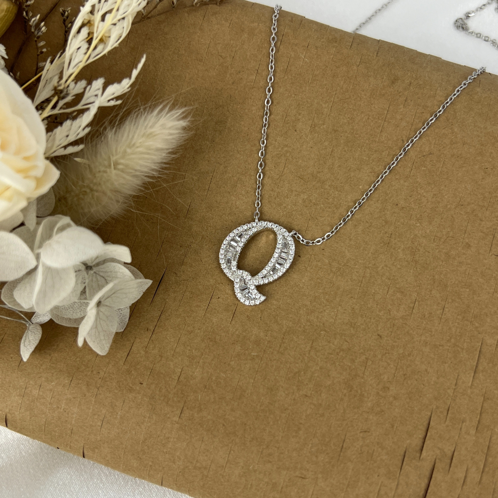 ||董飾 純銀飾品|| 925純銀- 字母系列項鍊-細節圖2