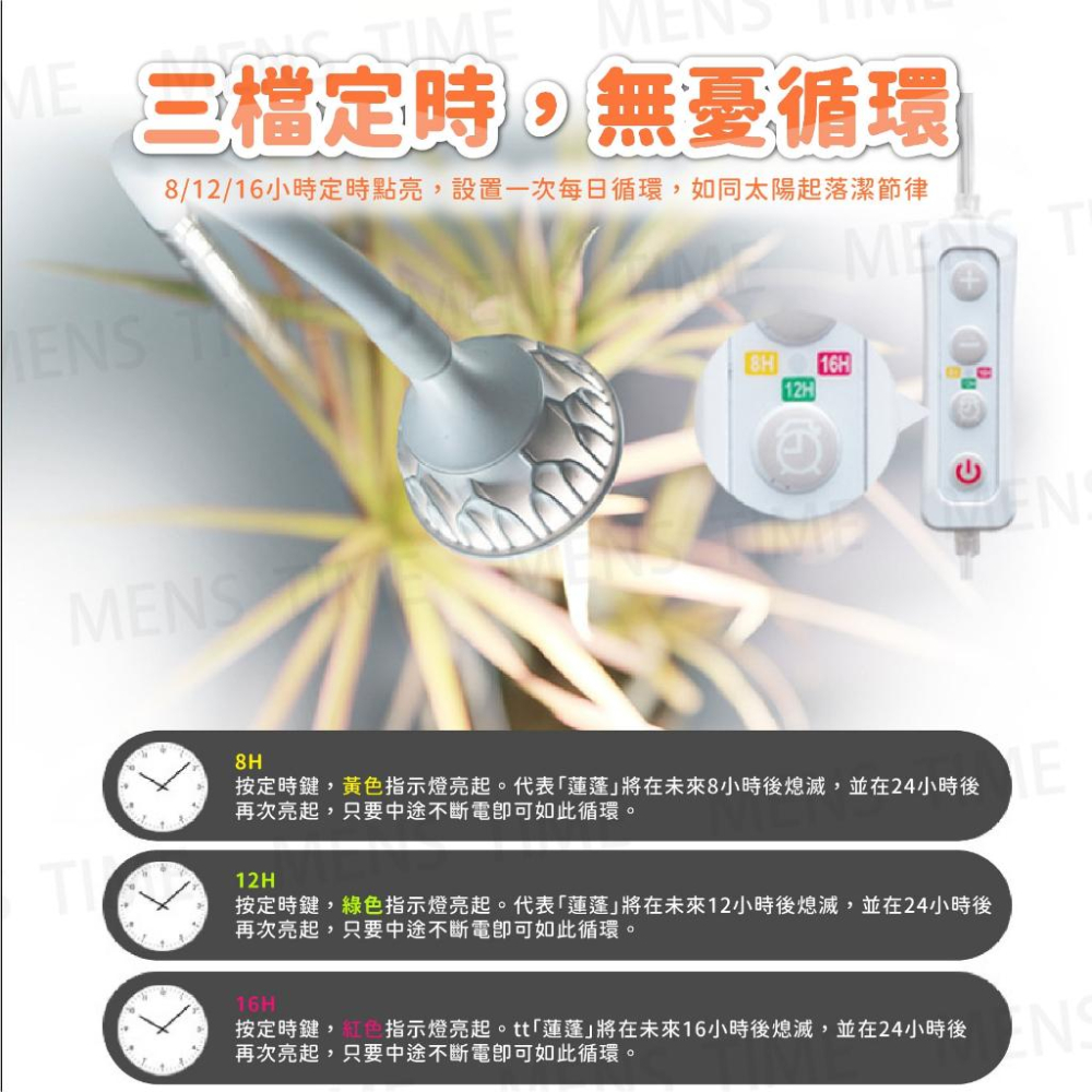【台灣現貨⚜️定時開關 仿太陽全光譜】全光譜植物燈 植物燈 植物生長燈 led 植物燈 遙控款 植物燈全光譜 多肉植物燈-細節圖4