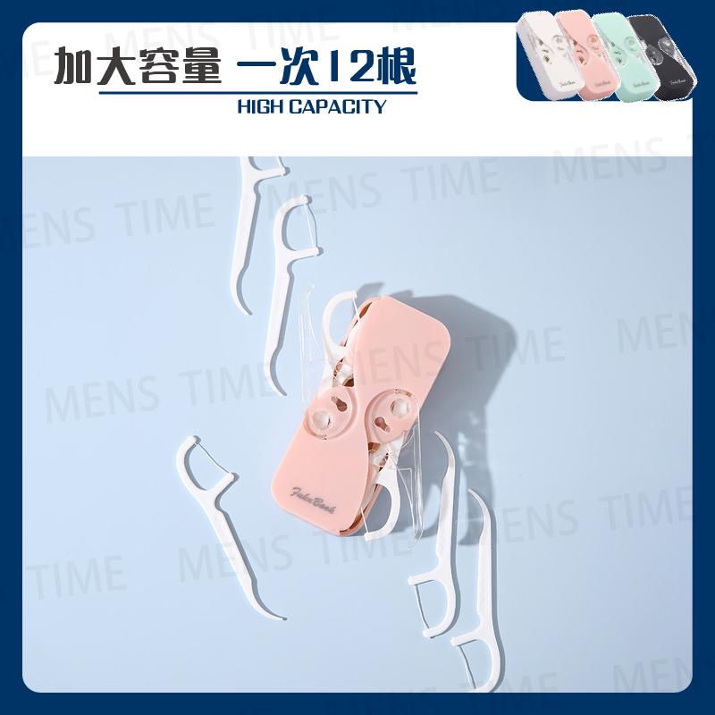 【台灣現貨⚜️小巧便攜 贈12根牙線棒】牙線棒收納盒 牙線棒 牙線盒 牙線收納盒 牙線棒收納 牙線收納 自動牙線盒 牙線-細節圖3
