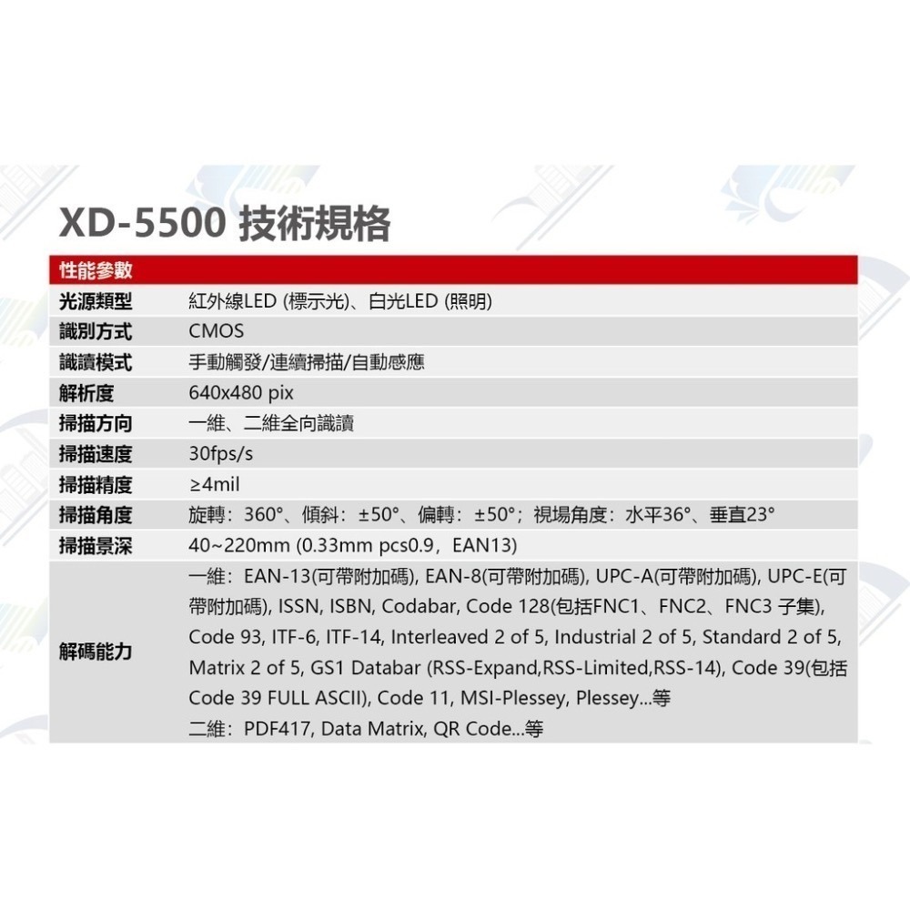 XD-5500高解析百萬像素一維/二維有線式條碼掃描器/可讀3MIL條碼/行動支付/商品條碼-細節圖5