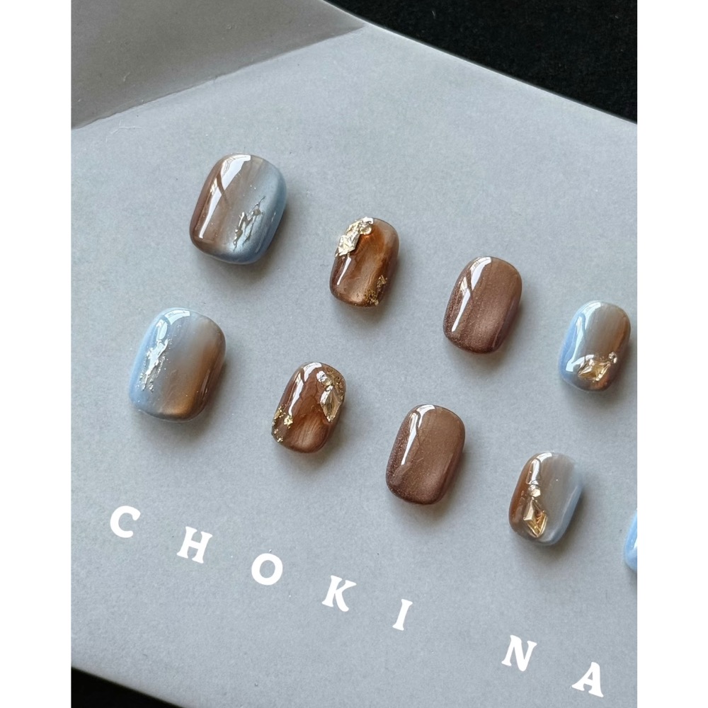 Choki【冰島日落】穿戴甲 短方圓-細節圖2