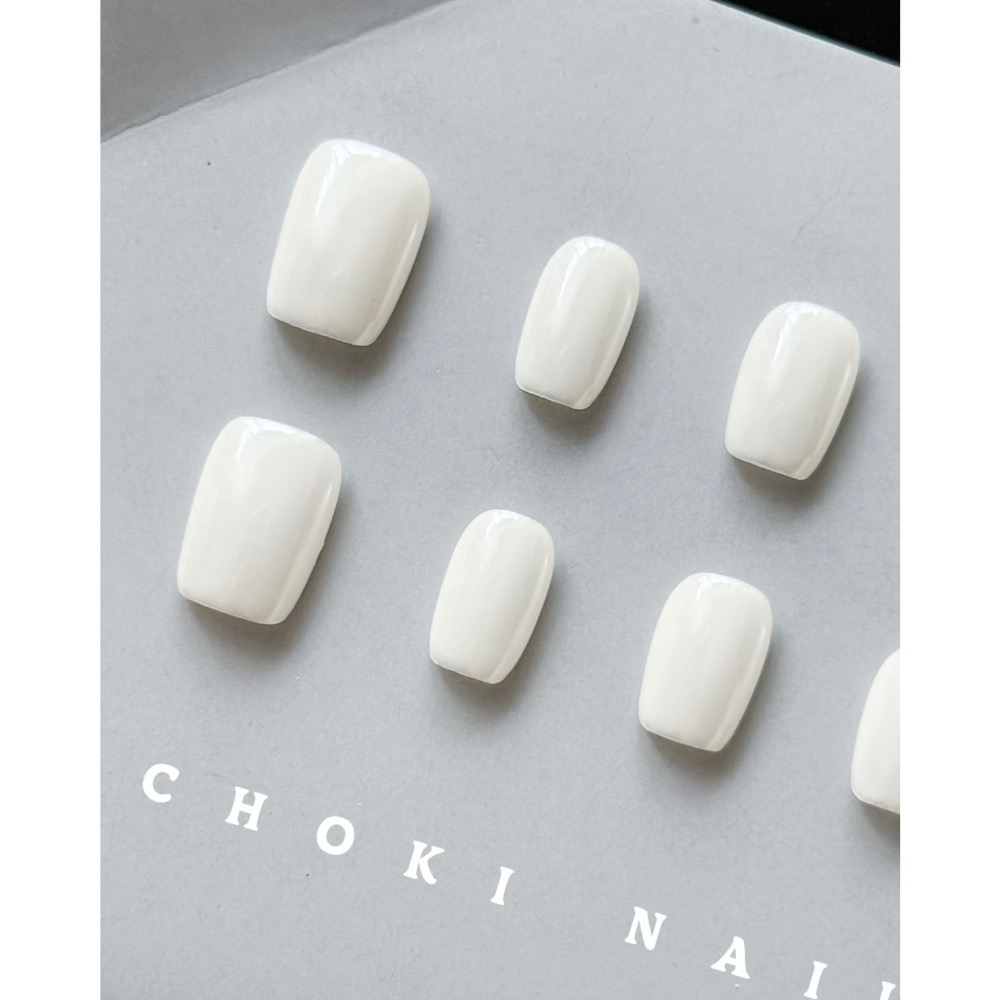 Choki【露絲白】白色極光法式貓眼 穿戴甲 新短方-細節圖2