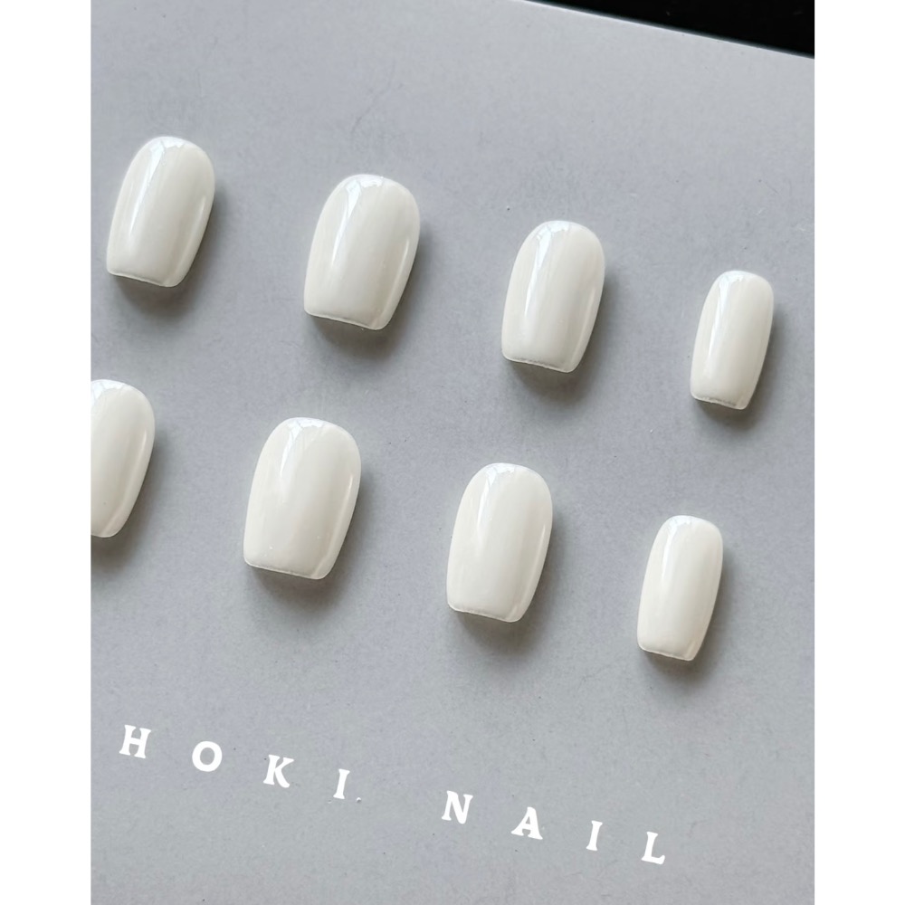 Choki【露絲白】白色極光法式貓眼 穿戴甲 新短方-細節圖3