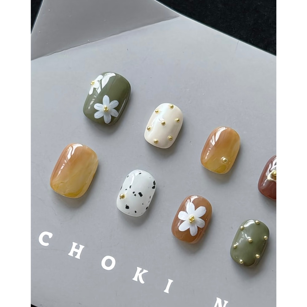 Choki【小雛菊】穿戴甲 短方圓-細節圖2