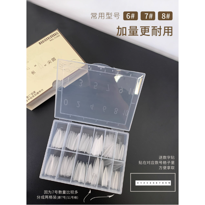 MC系列 - C+弧美甲貼片/細狗長尖圓&長橢圓甲片/短T型&短橢圓甲片/免刻磨淺貼半貼甲片-細節圖5