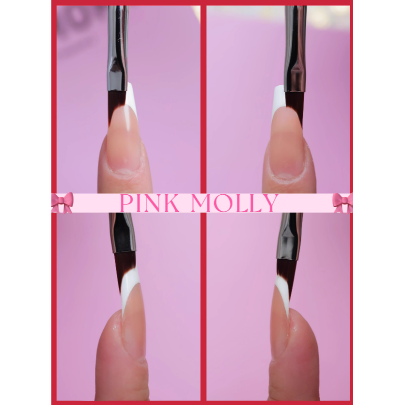 pinkmolly -  美甲專用美甲筆/建構筆加長拉線筆/新火龍果色筆桿-細節圖4