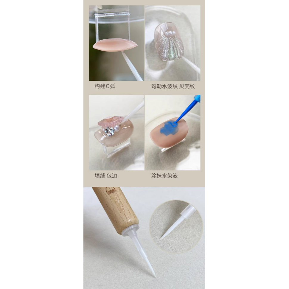 * DORRYLA多莉 * 升級款雙頭實木杆毛刷/平毛刷/尖毛刷/可重複使用-細節圖9