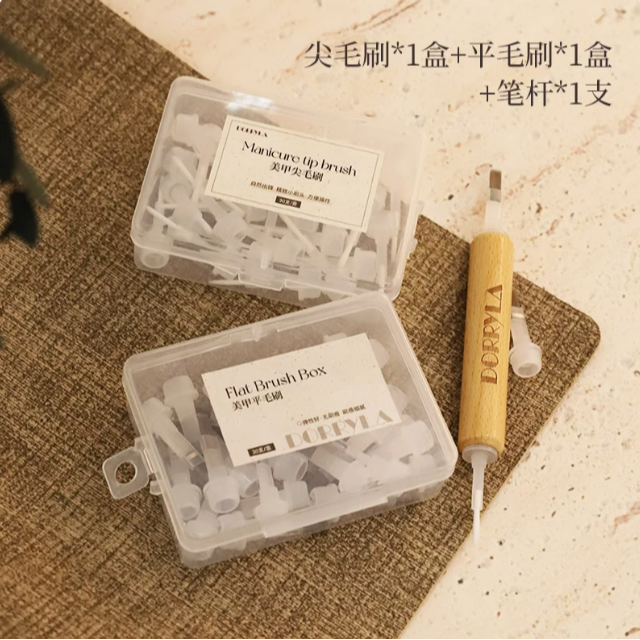 * DORRYLA多莉 * 升級款雙頭實木杆毛刷/平毛刷/尖毛刷/可重複使用-規格圖9