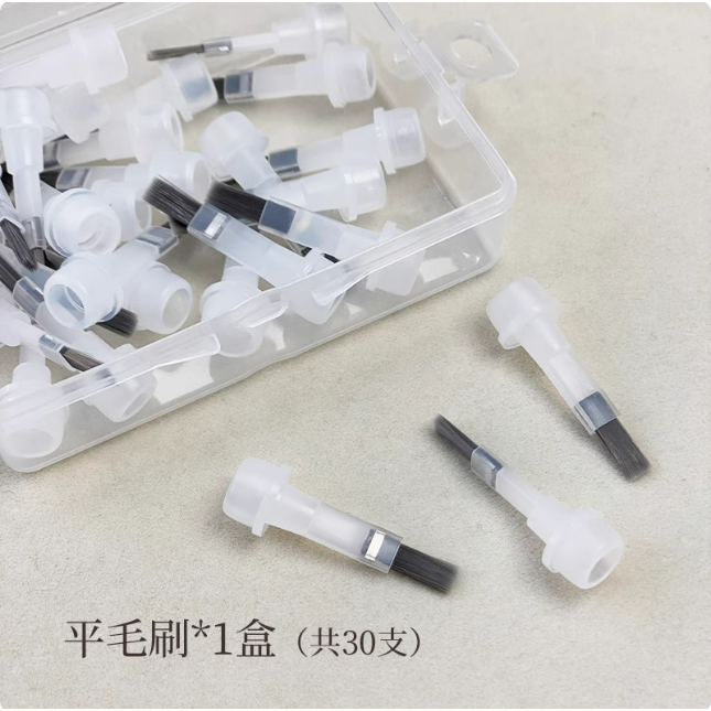 * DORRYLA多莉 * 升級款雙頭實木杆毛刷/平毛刷/尖毛刷/可重複使用-規格圖9