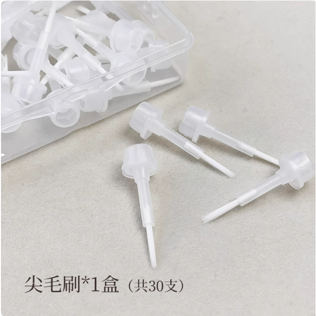 * DORRYLA多莉 * 升級款雙頭實木杆毛刷/平毛刷/尖毛刷/可重複使用-規格圖9