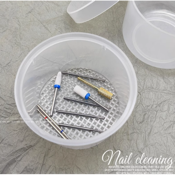 美甲打磨頭清潔盒/美甲專用整理浸泡消毒杯/清洗工具雙層過濾網-細節圖9