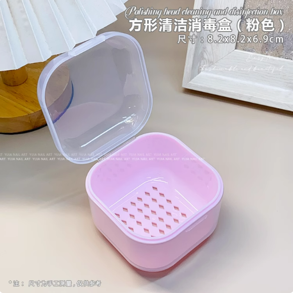 美甲打磨頭清潔盒/美甲專用整理浸泡消毒杯/清洗工具雙層過濾網-規格圖9