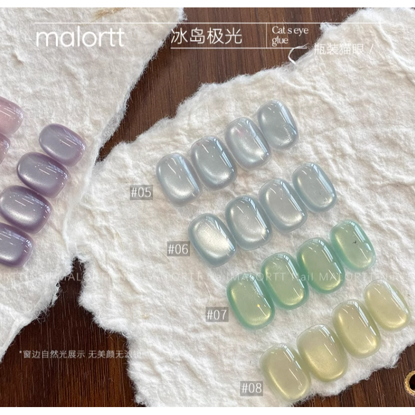 * 麥鹿 * 冰島極光系列 / 碎鑽玻璃珠貓眼甲油膠12ml / 雙光貓眼膠-細節圖3