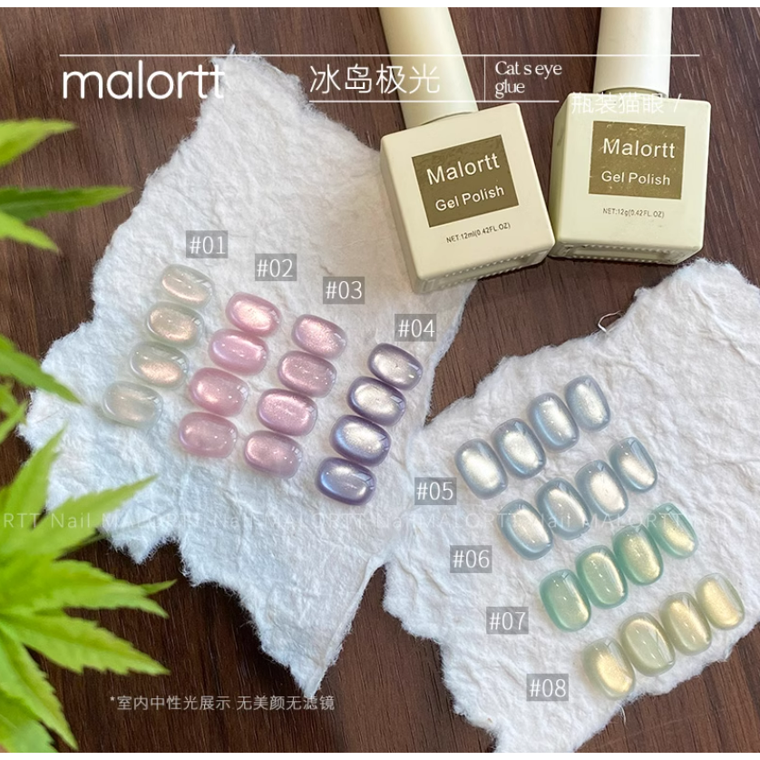 * 麥鹿 * 冰島極光系列 / 碎鑽玻璃珠貓眼甲油膠12ml / 雙光貓眼膠-細節圖4