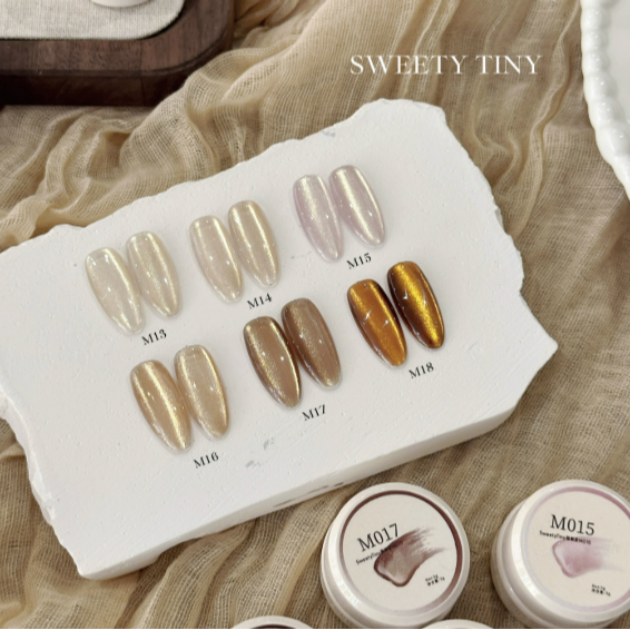 【恬崽SweetyTiny】柔金絮語系列 .6色金光爆閃貓眼膠-細節圖2