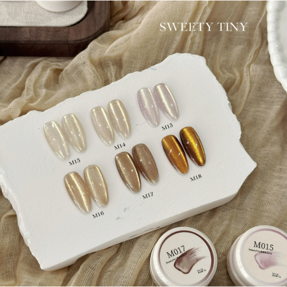 【恬崽SweetyTiny】柔金絮語系列 .6色金光爆閃貓眼膠-細節圖3