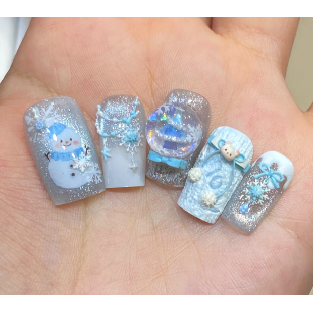 【美麗城堡】毛球蝴蝶結造型 . DIY矽膠模具 .耶誕節雪花鏈條水晶球雕花-細節圖4