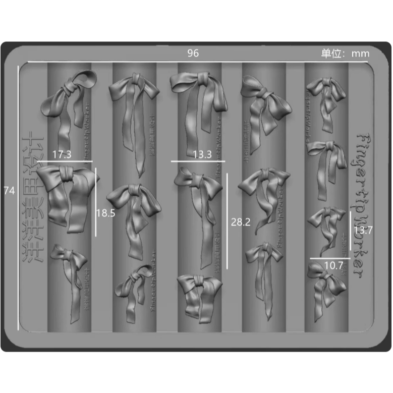 【FingertipWorker】 仙氣蝴蝶結飾品模具 .手雕原創矽膠模具-規格圖8