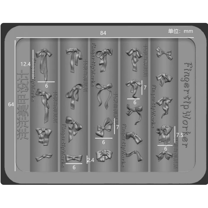 【FingertipWorker】 仙氣蝴蝶結飾品模具 .手雕原創矽膠模具-規格圖8