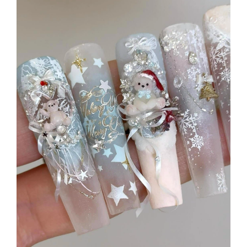 【Kusacollection】立體泰迪熊模具 .聖誕主題鋼板 .卡通可愛手雕原創矽膠模具-細節圖5