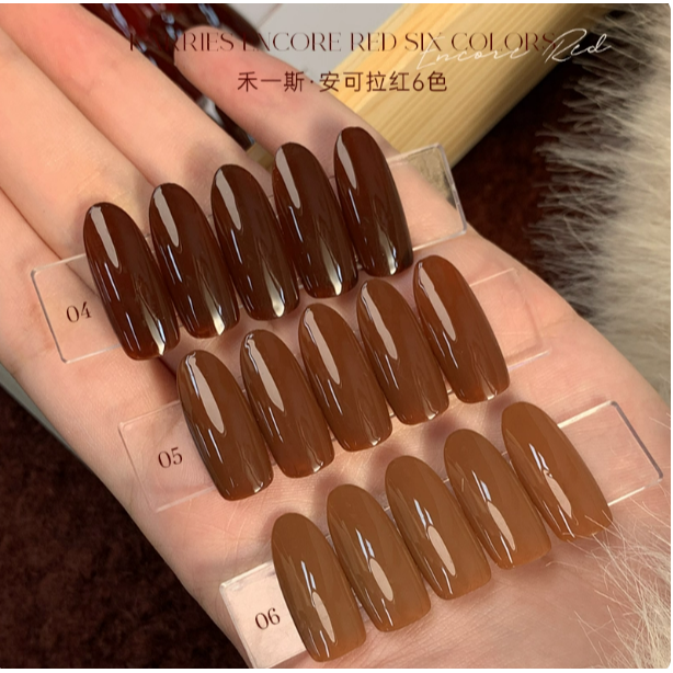 【禾一斯 】 安可拉紅新年款 .秋冬顯白紅色 .酒紅車厘子色系 . 瓶裝甲油膠15ml-細節圖3