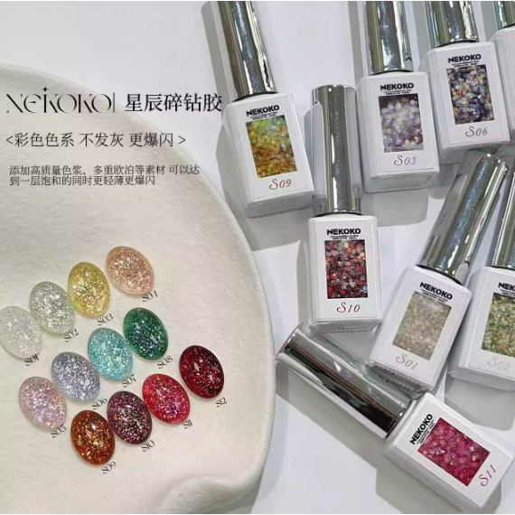 【NEKOKO】星辰碎鑽系列 .彩色高密度 .爆閃歐泊碎鑽膠6ml-細節圖6