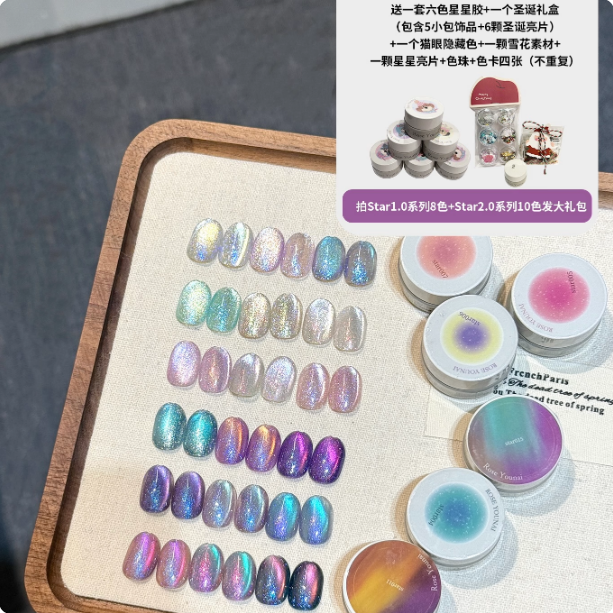 【RoseYounai 】18色star系列 .爆閃歐泊貓眼 .日式罐裝膠-細節圖2
