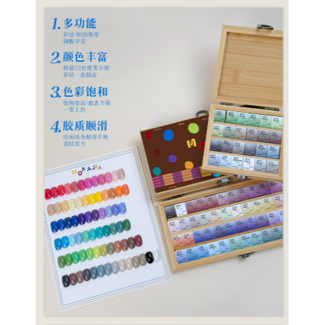 【MC】72色免洗彩繪膠 .高飽和 .畫線 .蹭粉 .漸變拍拍 .鋼板轉印 .印花膠-細節圖2