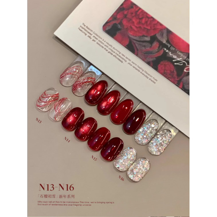 QJforu奇跡喵喵 -「石榴初雪」新年紅系列 .拉絲 .貓眼 .雲錦亮片套裝-細節圖3