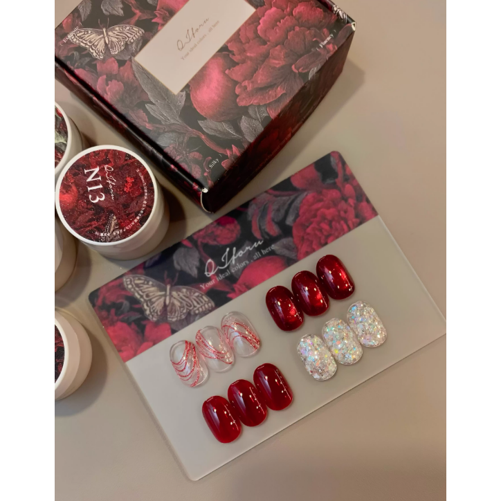 QJforu奇跡喵喵 -「石榴初雪」新年紅系列 .拉絲 .貓眼 .雲錦亮片套裝-細節圖6