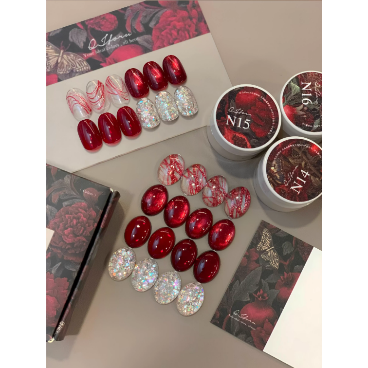 QJforu奇跡喵喵 -「石榴初雪」新年紅系列 .拉絲 .貓眼 .雲錦亮片套裝-細節圖7