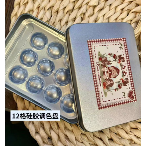 【Kusacollection】矽膠調色盤鐵盒包裝 .DIY手作調色工具-細節圖2