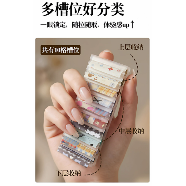 TWINL - 巴掌大的轉印紙收納盒 / 3D列印多格便捷小收納甲工具-細節圖2