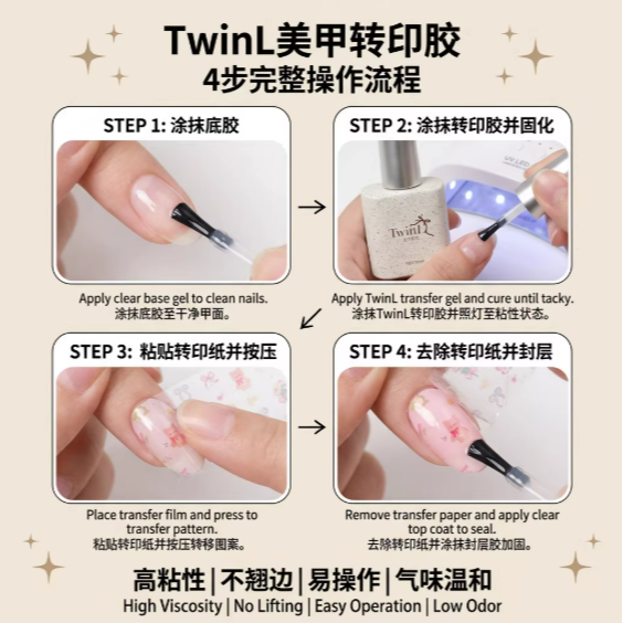 【TWINL】新款轉印膠12ml  .混搭風轉印紙 .快速轉印高黏性持久牢固耐用-細節圖3