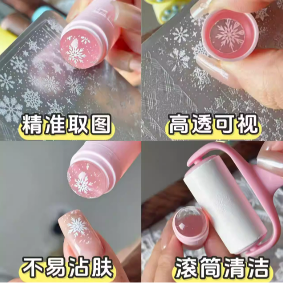 【甲甲西】貓爪小印章滾輪清潔工具 .小滾筒 .小矽膠轉印章 .手作材料 DIY-細節圖2