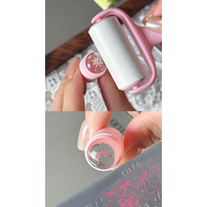 【甲甲西】貓爪小印章滾輪清潔工具 .小滾筒 .小矽膠轉印章 .手作材料 DIY-細節圖7