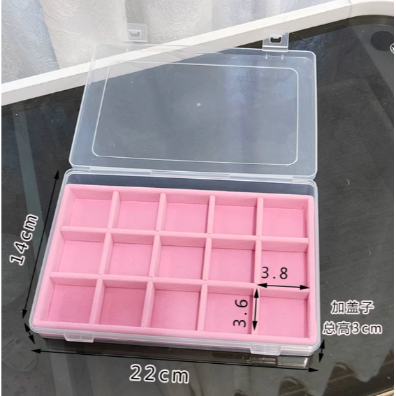 防塵絲絨收納盒 - 戒指耳釘耳環珠寶飾品收纳盒 . 首飾項鍊手鐲手鍊展示盒 .DIY創意手作材料-規格圖10