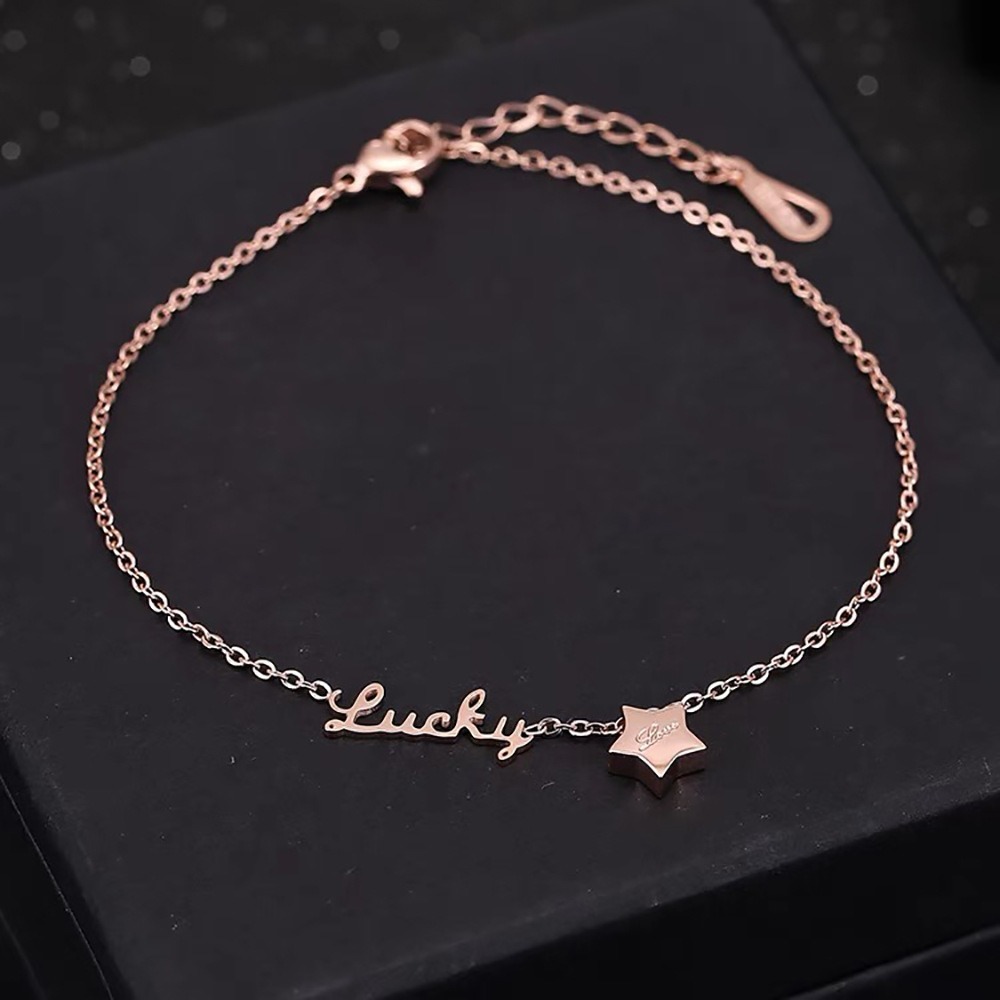 甜甜星 鈦鋼腳鍊 玫瑰金腳鍊 醫療鋼腳鍊 雙層腳鏈 交換禮物 生日禮物 抗過敏腳鍊 不退色腳鍊 星星腳鍊-細節圖6